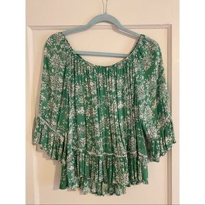 Green Floral Blouse